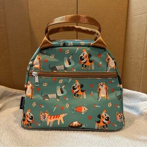FlowFly Insulated Lunch Bag Cute Dog Vet Print Small Lunch Tote